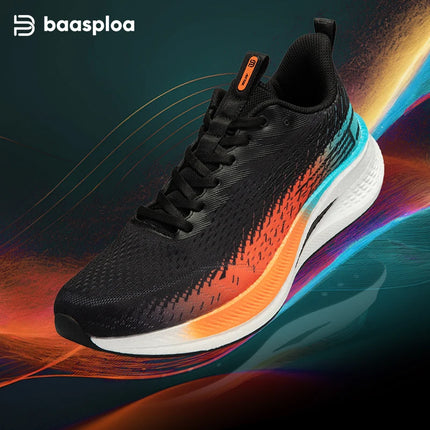 Baasploa Men Running Shoes Professional Training Women Carbon Plate Mesh Breathable Sneakers Male Lightweight Unisex Sport Shoes