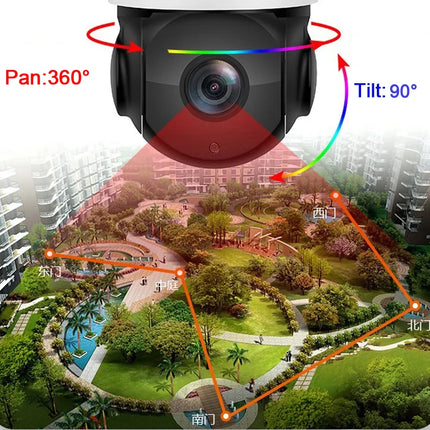 Metal Onvif Laser Infrared Auto Tracking Cruise 8MP 4K 54X Optical Zoom 360° Rotation Audio POE PTZ Speed Dome IP Camera
