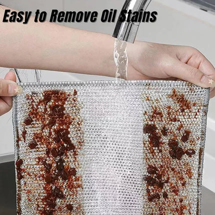 Rags For Kitchen Scrubber Wire Dishcloth Thickened Double-sided Metal Steel Cleaning Towel Pot Dish Washing Cloths - product