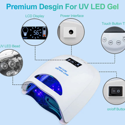 Zz Plating Fade Color 48W Intelligent Induction Nail Lamp Rechargeable Quick Drying Gel Dryer Nail Polish Set Wireless Nail Lamp