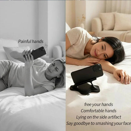 Bed Phone Holder for Side Sleeping, 360° Adjustable Lazy Arm Phone Mount with Anti-Slip Base, Hands-Free Overbed Stand for Watch