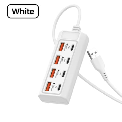 8 in 1 USB Electrical Socket 25W Fast Charging Power Outlet Adapter Docking Stations USB Splitter Converter USB - product ima