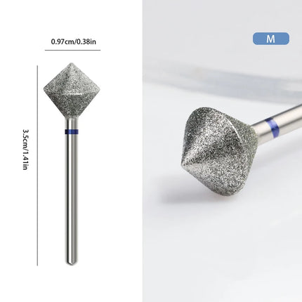 1/2Pcs C Radians Diamond Nail Drill Bit Milling Cutter Nail Edge Trimming Tool Diamond Sand Polishing Manicure Accessories