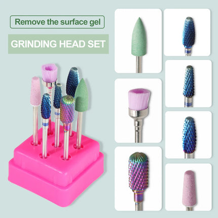 7 Pcs Tungsten Carbide Ceramic Nail Drill Bits For Manicure Removing Gel Varnish Nail Drill Bit Kits Accessories Engraving Tools