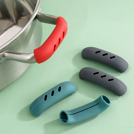2Pcs Silicone Pan Handle Cover Heat Insulation Assist Handle Holder Grip Sleeve Kitchen Gadgets - product image from BSM MART