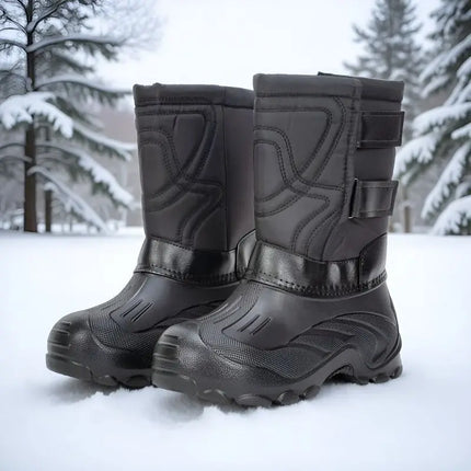 Large size snow boots, cold resistant and warm men's boots, waterproof and non slip long boots with thick velvet and comfortable