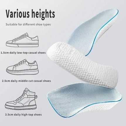 1.5/2.5/3.5 Cm Arch Support Height Increase Insoles Light Weight Soft Elastic Lift Soft Elastic Lifting for Men Women Shoes Pads