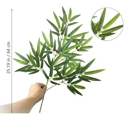 Artificial Green Bamboo Leaf Branches - image 25