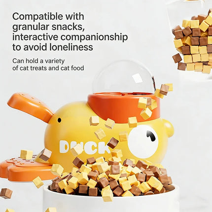 Yellow Duck Pet Feeder Interactive Toy For Cats Dogs Automatic Food Dispenser Training Device Funny Puzzle Slow Feeding Tool