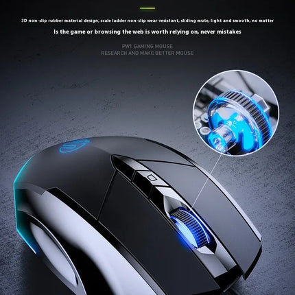 Inphic Pw1 Wired Mouse Rgb Mute Game Esports Office Usb Desktop Laptop Office Multi-scene Feel Comfortable High-looking