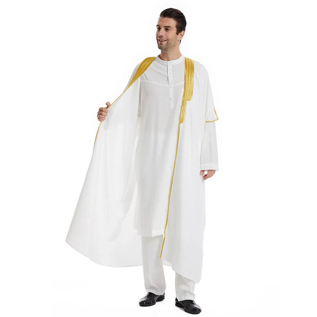 Mittlerer Osten Herrenrobe Muslimisches Kleid Kimono Dishdasha Kleidung Islamische Dubai Saudi Abayas Gebetsabaya Kaftan Ramadan Jubba Thobe