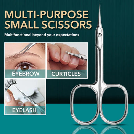 Russian Manicure Scissors Cuticle Regrowth Cut Curved Tip Nail Pedicure Grooming Professional Stainless Steel Dead Skin Remover