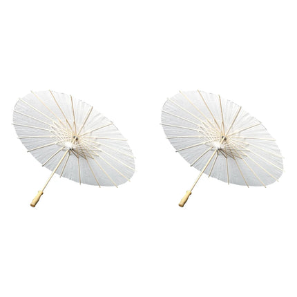 30-1PCS White Paper Parasol Umbrellas DIY Photo Cosplay Prop Bamboo Umbrella For Wedding Party Summer Beach Decor