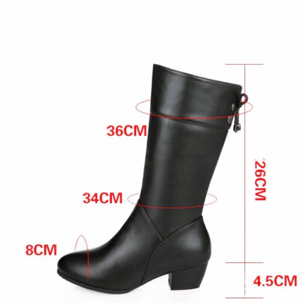 2025 Mid Calf Boots for Women Shoe Outdoor Ladies Footwear Size 34-42 Winter Fuzzy Motorcycle Boots Fashion Outdoo Black Botas