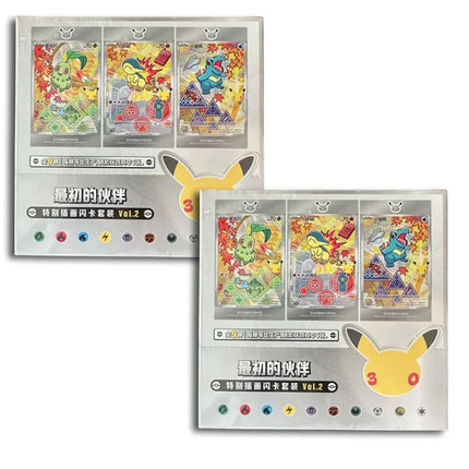 In Stock 100% Pokemon 30th Anniversary Vol.2 PTCG Simplified Chinese Version Cards Collections PKM Card TCG Birthday Gifts Toys
