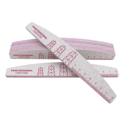 5/10 Pcs Double Sided Nail Art File Set With Scale Grey Sandpaper Nail Stylist Supplies Manicure Products Sand Nails Salon Tools