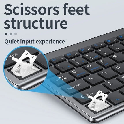 Gray Bluetooth 5.0 & 2.4G Wireless Keyboard Mouse Combo Rechargeable Full Size Wireless Keyboard For Notebook - product image