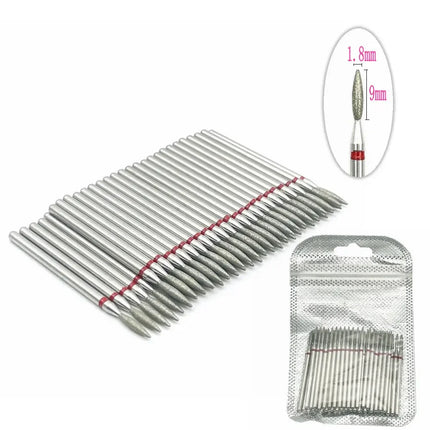 50pcs Diamond Nail Drill Cuticle Clean Bit Set Manicure Electric Cutter Bits Accessories Dead Skin Remove Tool