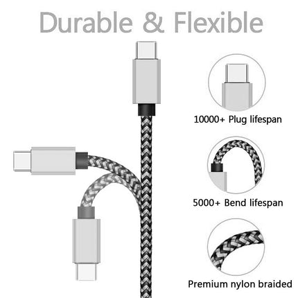 USB USB-C Cable 2.4A Fast Charging Battery Charger Wire Woven Nylon Data Cable Mobile Phone Charger For Huawei - product imag
