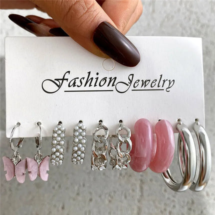 YOBEST Big Gold and Silver Color Heart Earrings for Women, Butterfly Dangle Earring Set, Female Jewelry Gifts, New Fashion, 2025