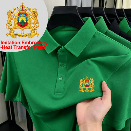 Morocco Coat Of Arms Print Polo Shirts Male Basic Short Sleeve Tops Summer Comfortable Lapel T-Shirt Casual Sporty Mens Clothes