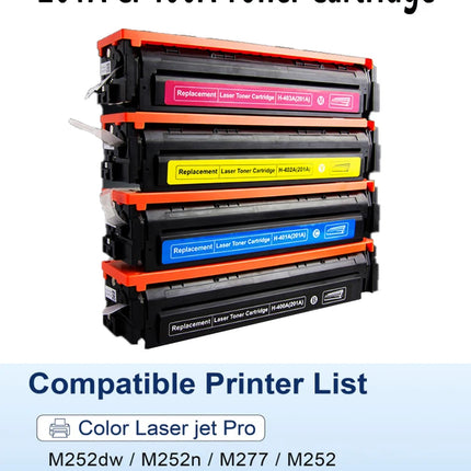 201A CF400A toner set with compatible printer list