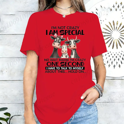 I'm Not Crazy I'm Special Graphic T Shirt for Women Vintage Clothing Hip Hop Streetwear Short Sleeve O Neck Casual T-Shirt Tops