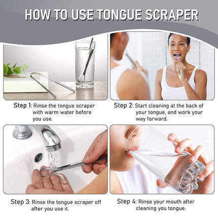 Premium 1pcs/3pcs Metal Tongue Scraper Cleaner for Adults & Kids, Portable Stainless Steel Tongue Scrapers Brushes for Removing