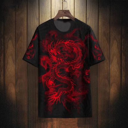 New Chinese Style T-Shirts Dragon Totem 3D Print Men Women Tees Short Sleeve Round Neck T Shirt Harajuku Y2K Tops Men's Clothing
