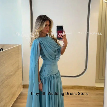 Thinyfull A-line Arab Prom Dress Sleeveless Chiffon Holiday Style Dress 2026 Long Formal Gown Robe De Soirée Customized