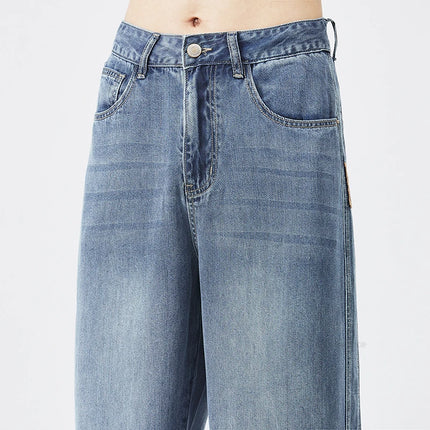 Stretch Jeans Men's 2024 New Lyocell Fabric High Quality Soft Loose Wide Pants Elastic Waist Casual Denim Trousers Streetwear