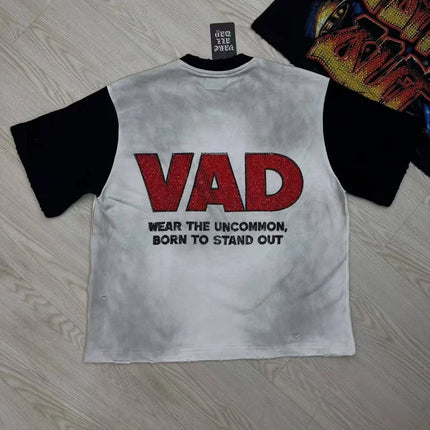 Street Trend Hip-hop Retro VARE ALL DAY Short-sleeved Casual Round-neck Men's Women's T-shirt Top