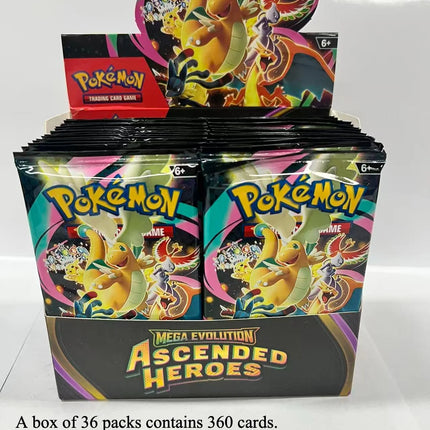 4/36 Packs English Pokémon TCG: Mega Evolution Perfect order Phantasmal Flames Ascended Heroes Booster Box Pokemon card