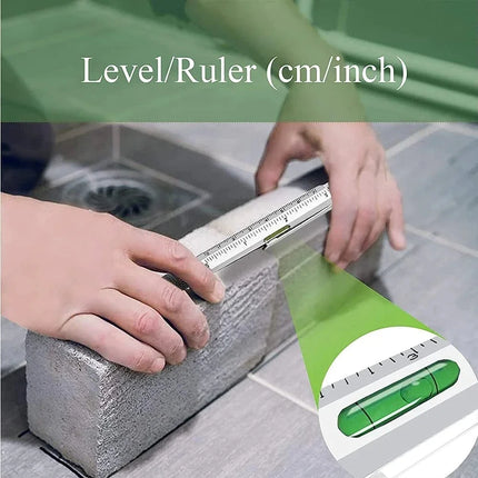 7 In 1 Multifunctional Pen Touch Screen Stylus Capacitive Pen With Screwdriver Ruler Levelgauge Refillable - product image fr