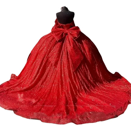 ANGELSBRIDEP Glittering Red Quinceanera Dresses With Bow Off-Shoulder Crytals Beading Vestidos De 15 Anos Formal Party Prom Gown