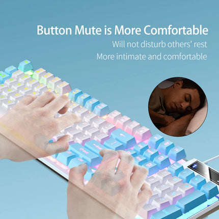 Wired Backlit Keyboard and Mouse Combo USB Ergonomic Mechanical Feel Gaming Office Keyboard Mouse Set for Desktop - product i