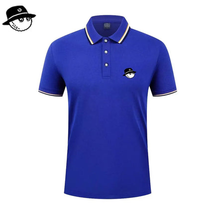 Men Summer Fashion Slim Fit Sport Short Sleeve 100% Polyester Polo Shirt Fake Pocket Decoration Casual Sport Golf Polo Shirt