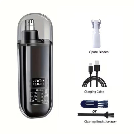 2 In 1 Electric Portable Ear And Nose Hair Trimmer Clipper 2024 Professional Painless Portable Eyebrow For Men