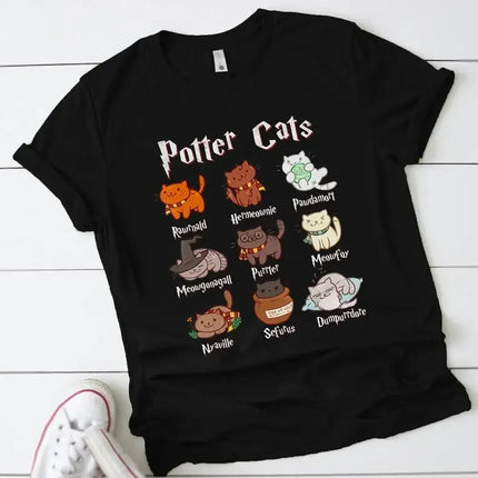 Cute Potter Cats Mom Shirt Fashion Plus Size Unisex Tshirt Harajuku Short Sleeve Mama Top Tees O Neck Cotton Mother Casual