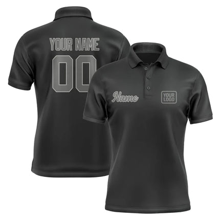Personalized DIY Black Polo Shirts Customized Name Team Name Logo Number Team Uniforms Loose Darts Bowling Billiards Golf Tops