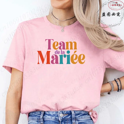 French Girls Single Farewell Women Tees: Future Bride Team Bride Tops, Female Clothing for Bachelorette EVJF Party T-shirts D002