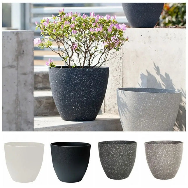 Frosted Imitation Stone Flower Pots Gardening Flowers Green Plant Pots European Style Thickened and - product image 2