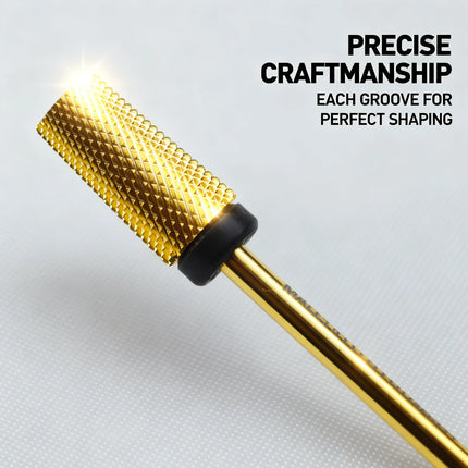 RolinStar 6.6 Large Trapezium Tapered Barrel Gold Silver steel Carbide milling cutter nail drill bit manicure pedicure