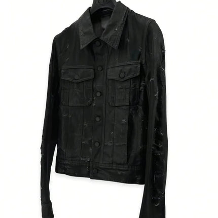 HKSH Spring Autumn Men's Tide Chic Ins Dark Waste Land Style Heavy Waxed Denim Jacket High Street Luxury Versatile Coats HK24221