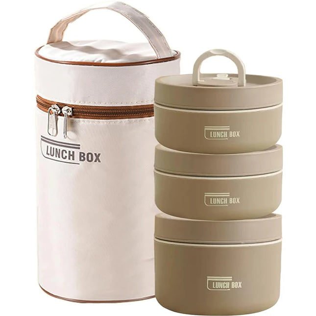Portable Insulated Food Lunch Container Set with Thermal Lunch Box 3 Separate Stackable Lunch Container - product image 7