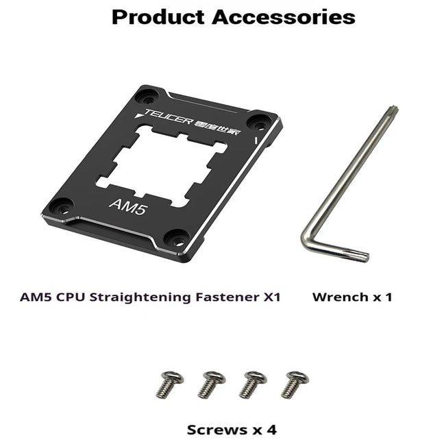 TEUCER AM5 CPU Biegungskorrekturrahmen Aluminiumverschluss für AMD Motherboard