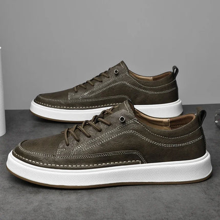 Italian Brand Men's  Genuine Leather Shoes Comfortable Soft Sole Insole 6 Centimeters Men's Casual Oxford Shoes Outdoor Sneakers