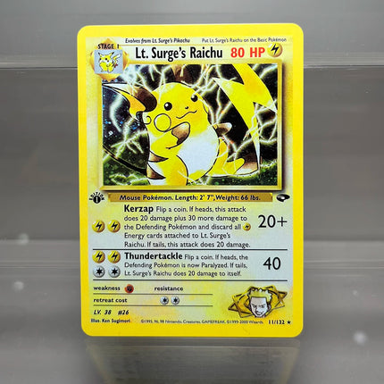 PKM Cards 1st Edition Gym Challenge 1996 Base Set Single Foil Cards Mewtwo Gengar Raichu Game Collection Cards PTCG Proxy Cards