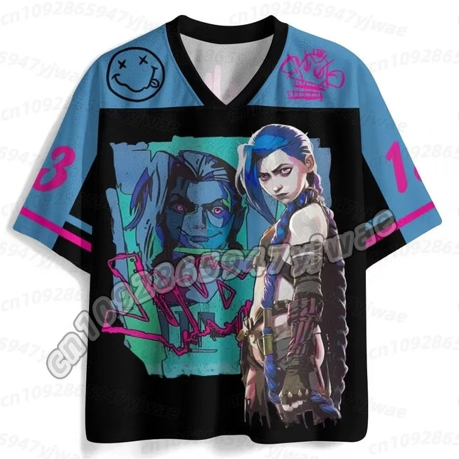 Camiseta extragrande unisex Anime jinx de 2026, estilo Y2K, para amantes del anime, transpirable, informal, de verano