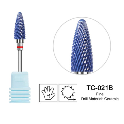 Ceramic Milling Cutter Flame Carbide Nail Drill Bits Pink Gel Remover Electric Machine Drills Polishing Peeling Nails Art Tools